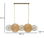 Suspension en métal et verre 100 x 23 x 94 cm Osaka - MAU-0705