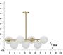 Suspension en métal et verre 7 abat-jour 81 x 30 x 74 cm - MAU-0215