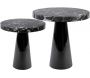 Table d'appoint en métal imitation marbre noir Marble - PRE-1289