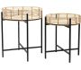 Table d'appoint métal et imitation rotin (Lot de 2)