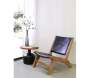 Table d'appoint en pin et pied en métal  - 5