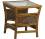 Table d'appoint en rotin et verre