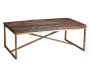 Table basse en acier cuivré et bois massif