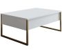 Table basse en aggloméré blanc et métal doré Luxe