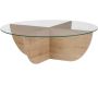 Table basse en aggloméré et verre trempé Liya