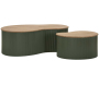 Table basse en bois d'hévéa Frankfurt (Set de 2)