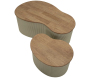 Table basse en bois d'hévéa Frankfurt (Set de 2) - 5