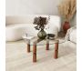 Table basse en bois massif et verre - 5