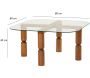 Table basse en bois massif et verre - ASI-0355