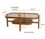 Table basse en bois et verre trempé Godiva - ASI-2718