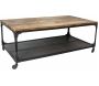 Table basse rectangulaire avec roulettes Indus 110 x 60 cm