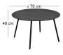 Table basse jardin ronde en acier Rio 70 cm - PRL-1030