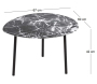 Table basse en métal imitation marbre Ovoid 67 x 60 cm - 8
