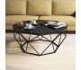 Table basse en métal plateau imitation marbre Diamond - HANAH HOME