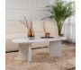Table basse ovale en aggloméré Sable - HANAH HOME