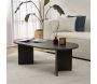 Table basse ovale en aggloméré Sable - HANAH HOME
