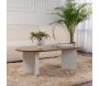 Table basse ovale en aggloméré Sable - HANAH HOME