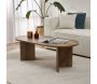 Table basse ovale en aggloméré Sable - HANAH HOME