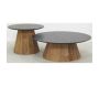 Table basse en pin recyclé naturel et noir REWOOD - 6