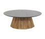 Table basse en pin recyclé naturel et noir REWOOD