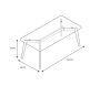 Table basse rectangulaire en verre 110 x 60 x 45 cm - CMP-3405
