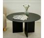 Table basse ronde 80 cm en aggloméré Leo - HANAH HOME