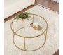 Table basse ronde en métal et verre Aurum - 5