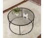 Table basse ronde en métal et verre Aurum - 5