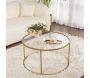 Table basse ronde en métal et verre Aurum - HANAH HOME