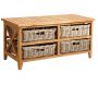 Table basse en teck avec 4 tiroirs