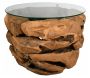 Table basse en teck et en verre Cavi