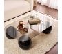 Table basse en verre 118 x 75 x 30 cm Evara - HANAH HOME