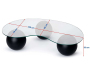 Table basse en verre 120 x 30 x 70 cm Sphere - ASI-1801
