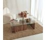 Table basse en verre et aggloméré 105 x 65 x 30 cm Escape - HANAH HOME