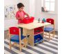 Table, chaises et bac rangement enfant en bois - 8