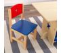 Table, chaises et bac rangement enfant en bois - KID-0124