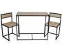 Table et 2 chaises et bois et métal Otis