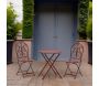 Table et chaises de jardin en métal laqué