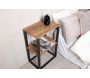 Table de chevet en acier et MDF imitation teck Rise - 99,90