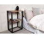 Table de chevet en acier et MDF imitation teck Rise - VENTURE HOME