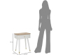 Table de chevet en bois de frêne Matera 45 x 32 x 62 cm - MAU-0836