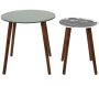 Table gigogne pieds en bois foncé (Lot de 2) - CMP-4647