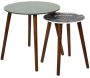 Table gigogne pieds en bois foncé (Lot de 2)