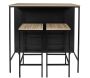 Table ilot en bois avec 2 tabourets Loka - CMP-5169