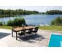 Table de jardin en aluminium et acacia 205 x 90 cm Bois - VENTURE HOME