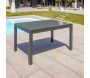 Table de jardin en aluminium et plateau verre avec rallonge intégrée Tolede - DCB-0195