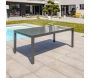 Table de jardin en aluminium et plateau verre avec rallonge intégrée Tolede - DCB GARDEN