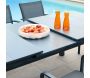 Table de jardin extensible en aluminium anthracite Milos - 7