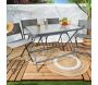 Table de jardin en métal et verre trempé Formentera 110 x 70 cm - 7