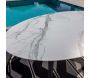 Table de jardin ovale plateau en verre céramique 6 personnes - 629